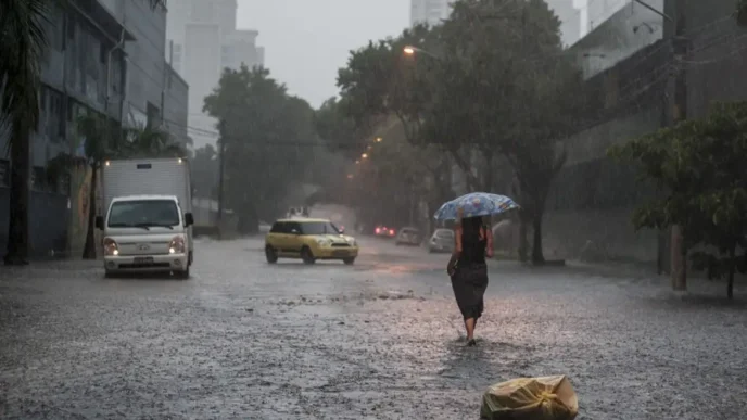 Mulher com guarda-chuva